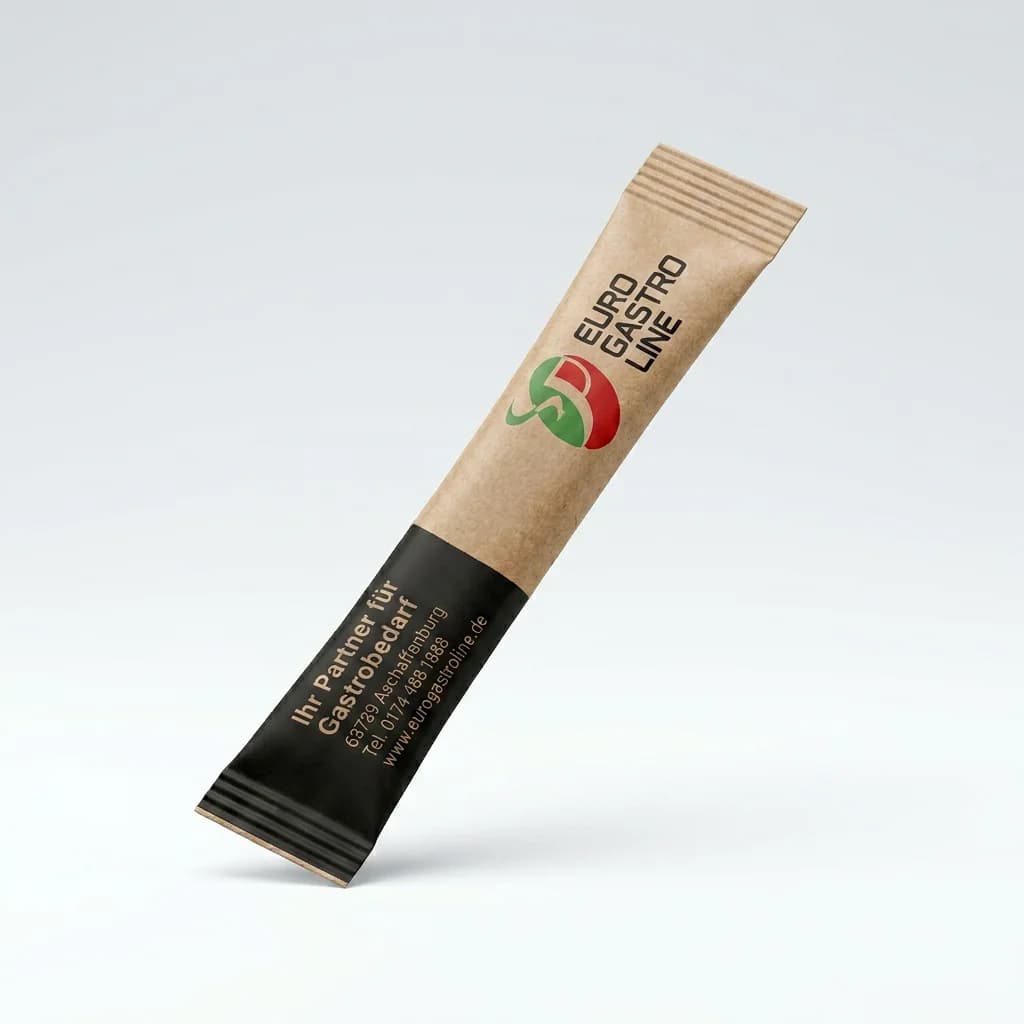 EuroGastroline Brauner Rohrzucker Sticks 1000 x 4g Zucker