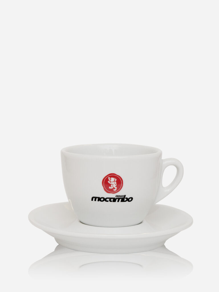 Eine Tasse der Marke Drago Mocambo Caffe für Kaffee